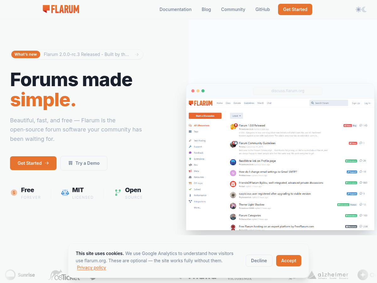 可扩展的社区框架-Flarum