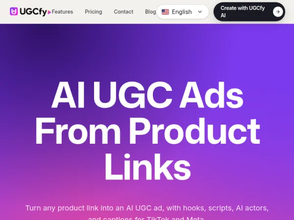 UGCfy AI - AI UGC广告生成器