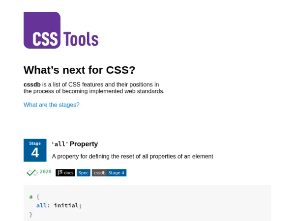 CSS Database - CSS Tools