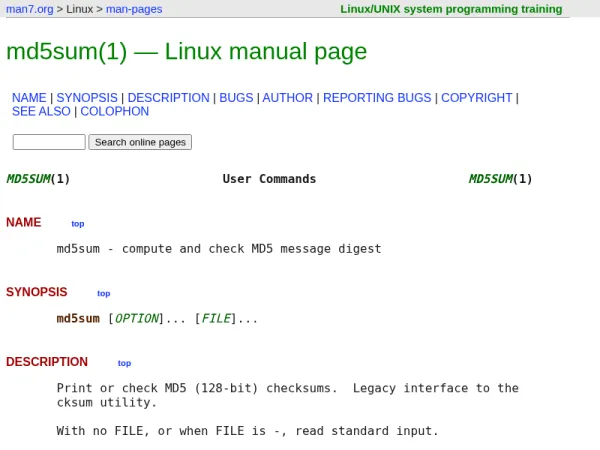 md5sum(1) - Linux manual page