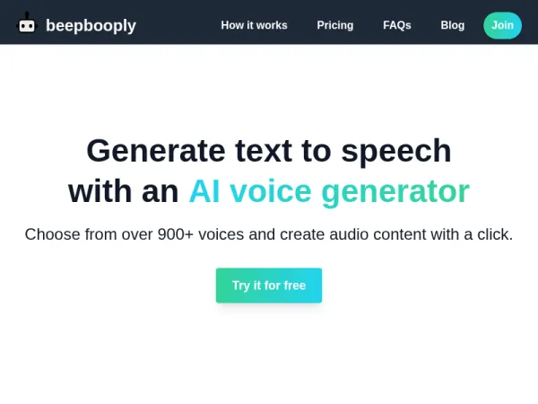Text to speech with an AI voice generator - beepbooply