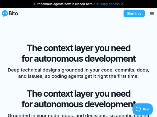The context layer for autonomous development | Bito
