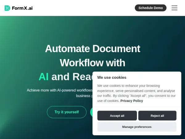 FormX.ai - Automate Data Extraction to Empower Your Business
