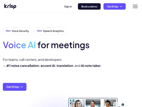 Voice AI for Meetings: Noise Cancellation & AI Note Taker | Krisp
