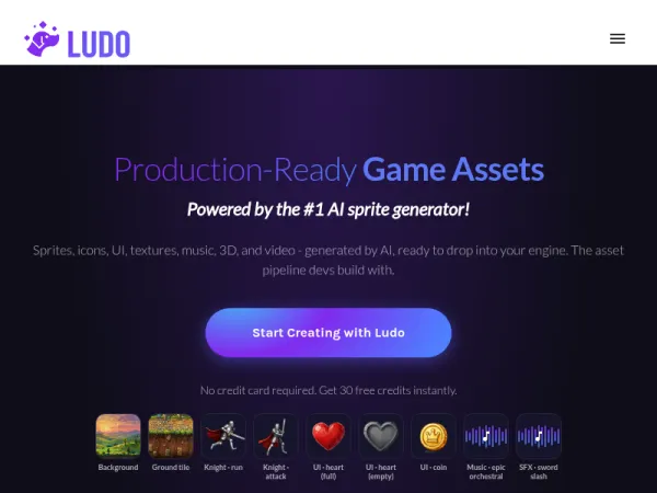 The #1 AI sprite generator + every other asset your game needs | Ludo.ai