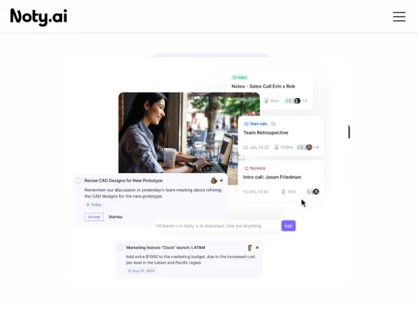 Noty.ai - Meeting AI Assistant getting work done