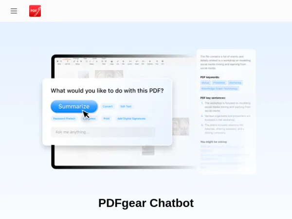 Chat PDF with PDFgear Chatbot AI Assistant | PDFgear