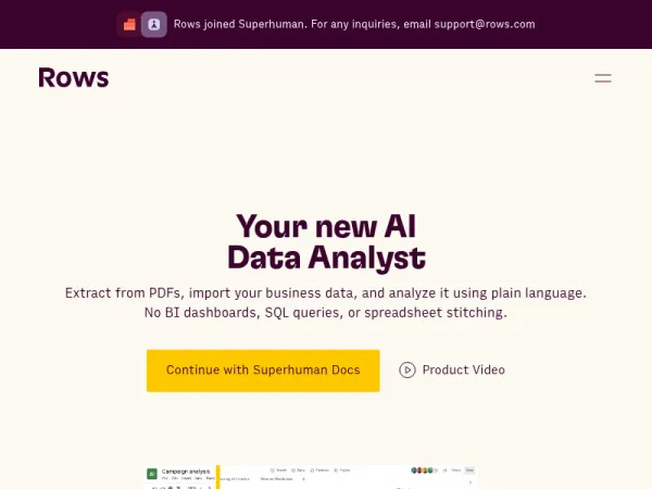 Rows - Your new AI Data Analyst