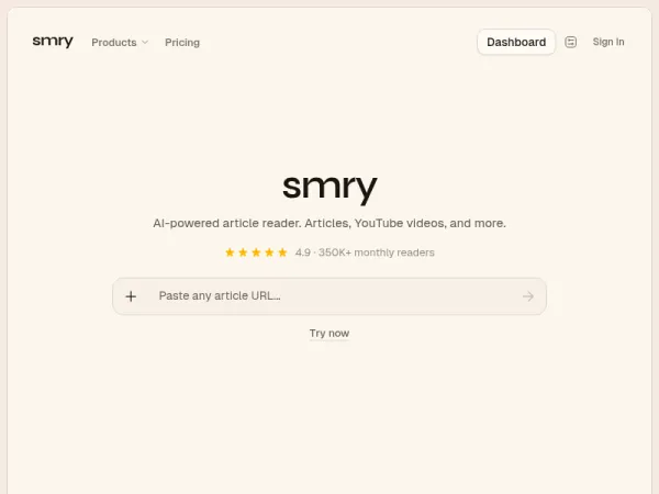 smry — AI-Powered Article Reader with Summaries, Audio & Chat